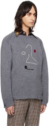 Bode Gray Doodle Sweater
