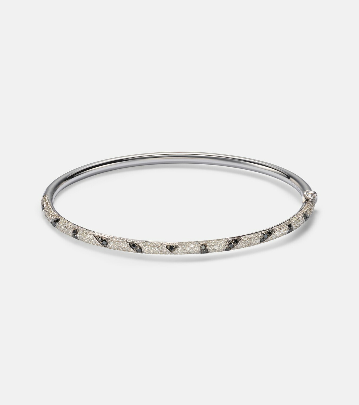 Yvonne Léon Jonc Zèbre 9kt white gold bracelet with diamonds