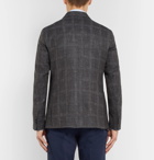 Etro - Grey Checked Wool, Silk and Linen-Blend Blazer - Gray