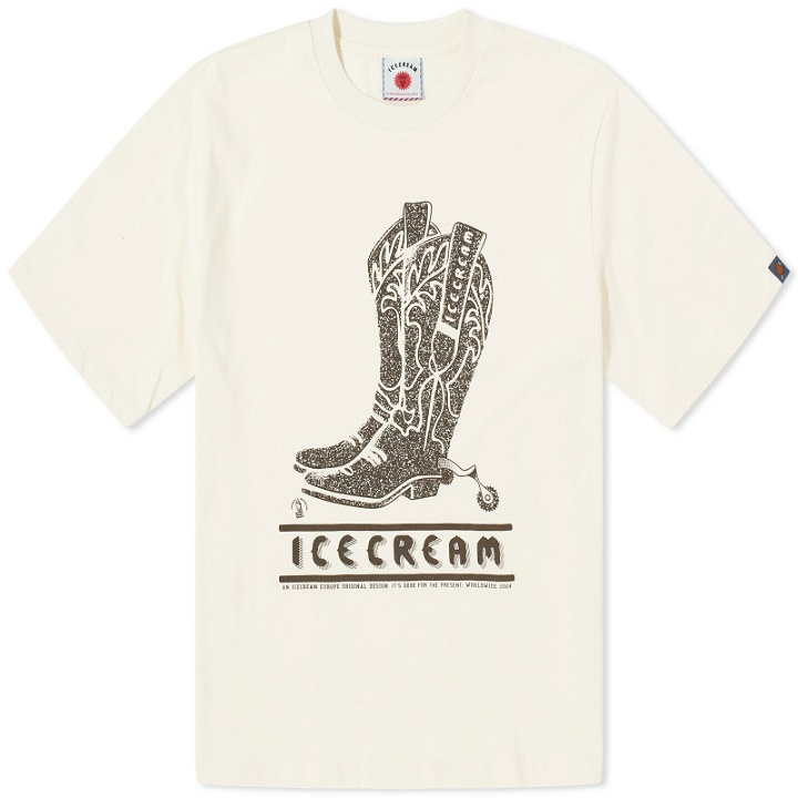 Photo: ICECREAM Men's Boots T-Shirt in Cream