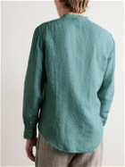 Massimo Alba - Kos Grandad-Collar Linen and Cotton-Blend Half-Placket Shirt - Green