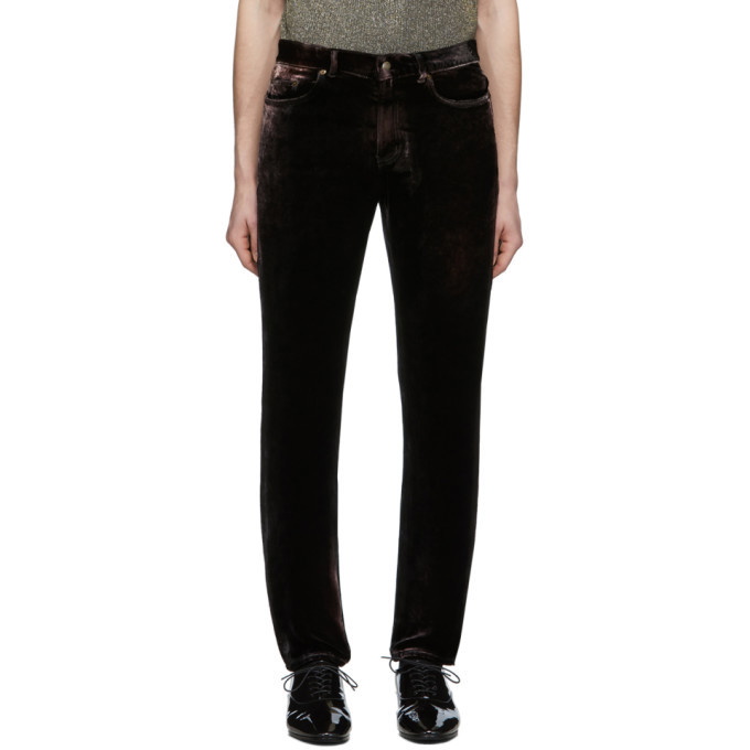 Photo: Saint Laurent Black Velvet Trousers