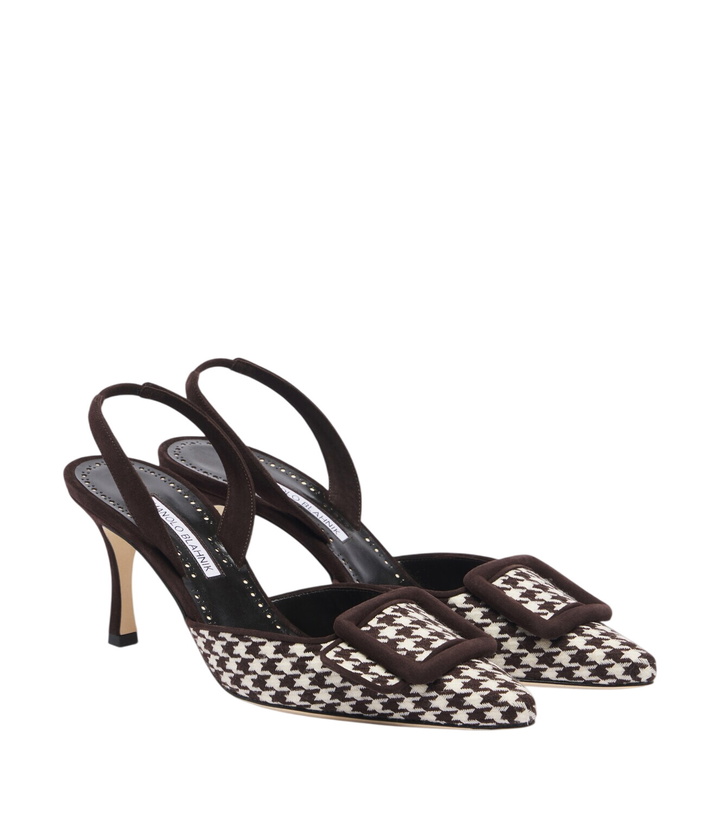 Photo: Manolo Blahnik Mayslibi houndstooth slingback pumps