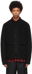 Junya Watanabe Black Knit Varsity Collar Cardigan