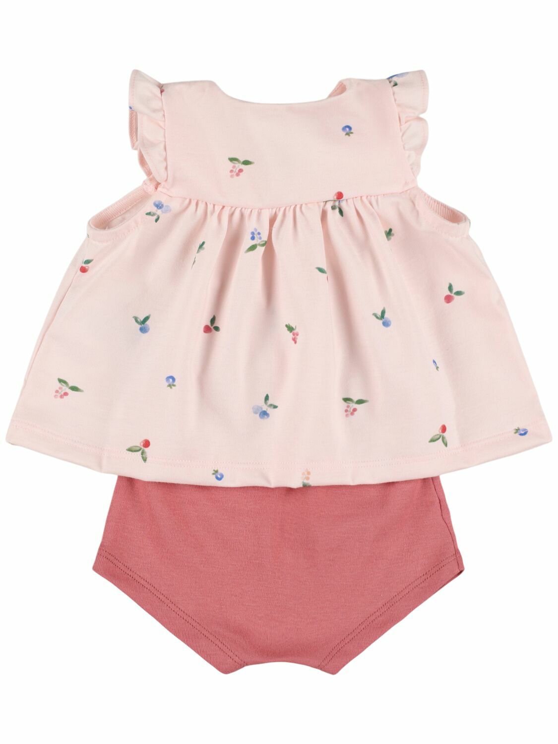 PETIT BATEAU Printed Cotton Shirt & Diaper Cover