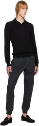 Salvatore Ferragamo Black Buttoned Polo