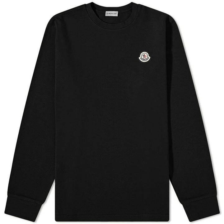 Photo: Moncler Men's Logo Long Sleeve T-Shirt in Black