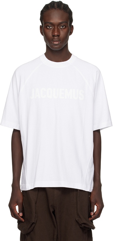 Photo: Jacquemus White Les Classiques 'Le T-Shirt Typo' T-Shirt