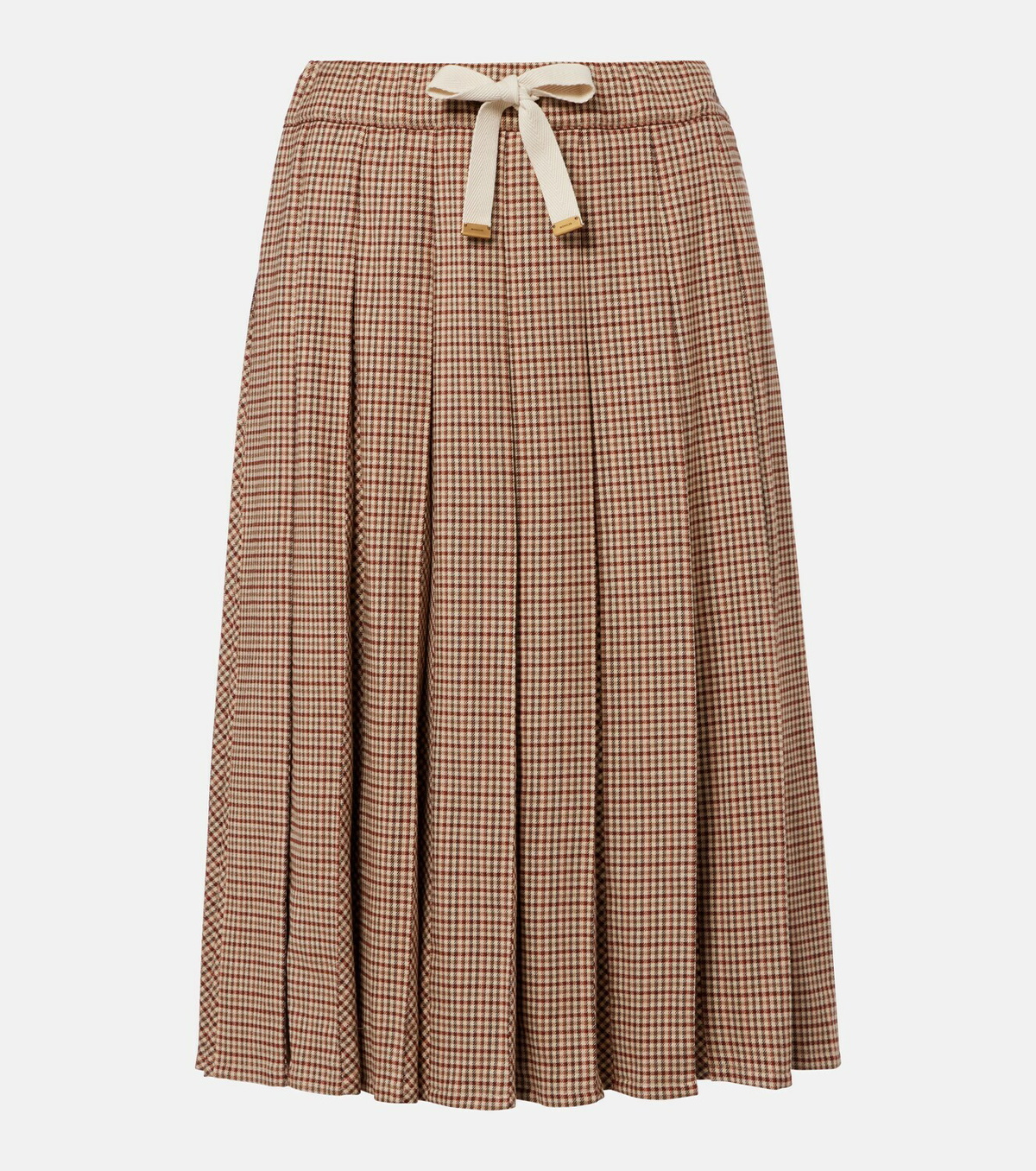 Moncler Checked pleated midi skirt