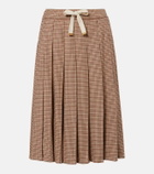 Moncler Checked pleated midi skirt