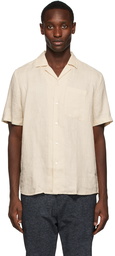 Hugo Beige Linen Canvas Shirt