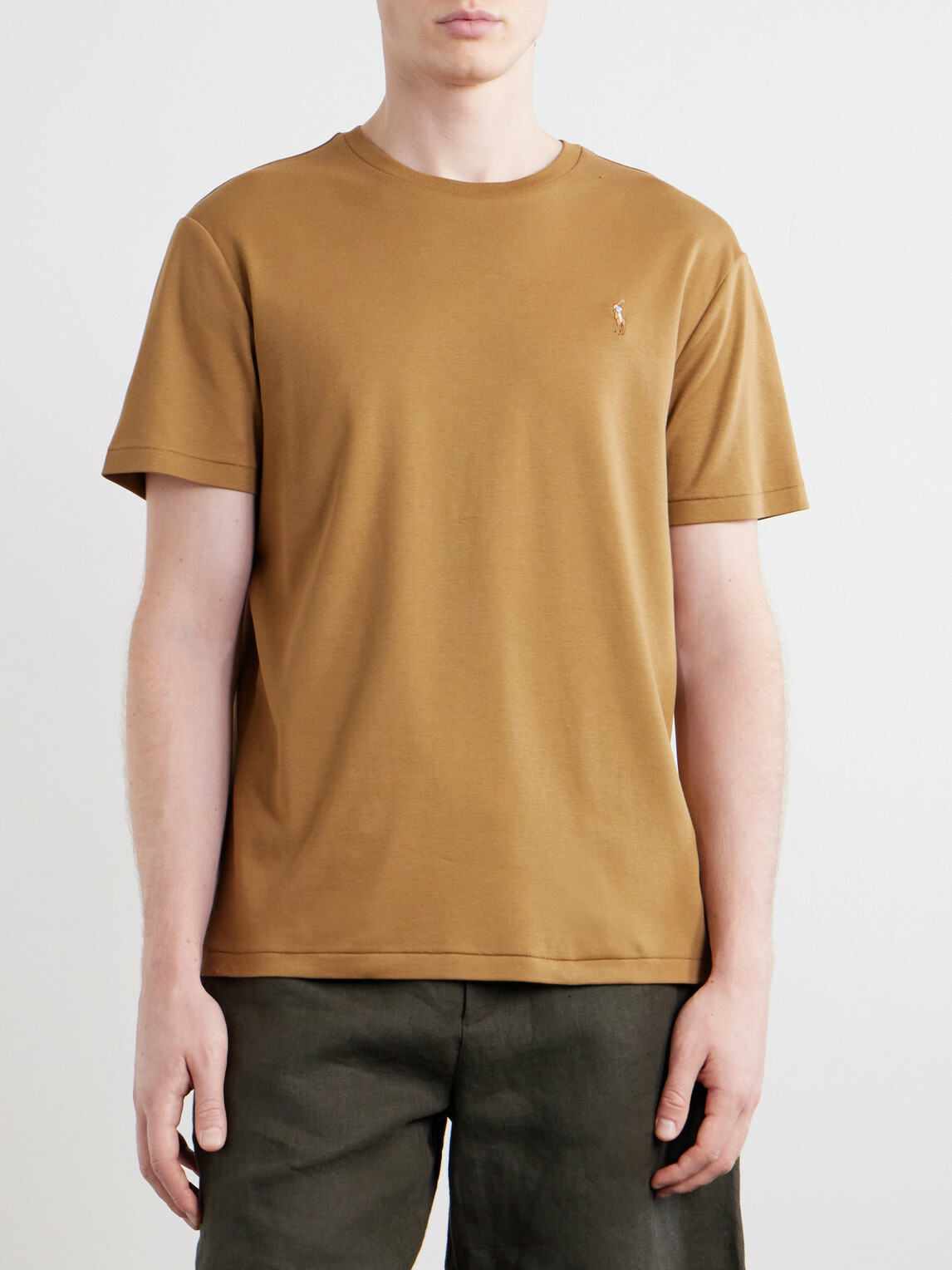 Polo Ralph Lauren - Logo-Embroidered Cotton-Jersey T-Shirt - Brown