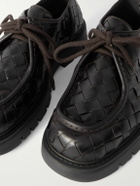 Bottega Veneta - Intrecciato Leather Derby Shoes - Brown