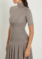 Alaïa Ribbed Wool-blend top Grey