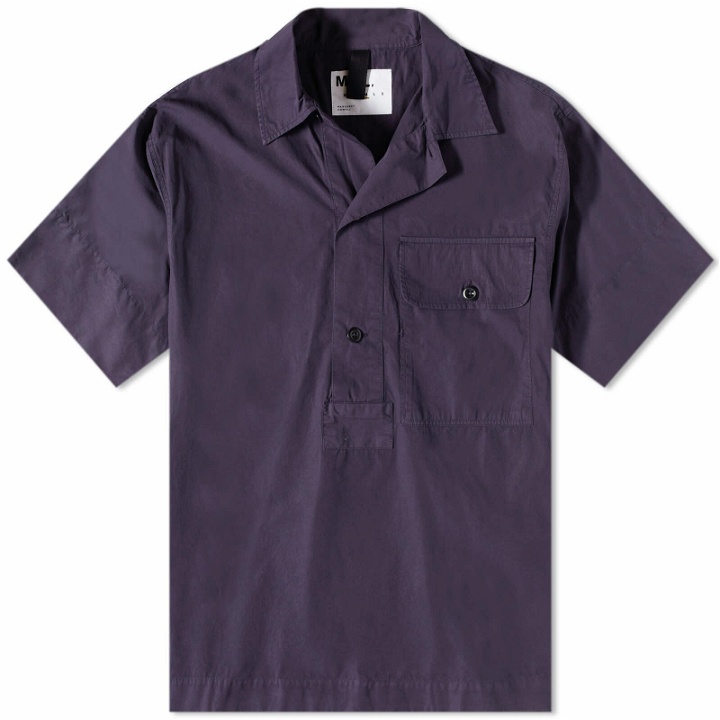 Photo: MHL by Margaret Howell Men's Pull On Utility Shirt in Blueberry