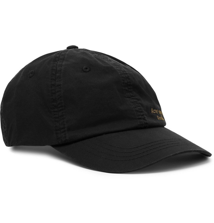 Photo: Acne Studios - Carliy Logo-Embroidered Cotton-Canvas Baseball Cap - Men - Black