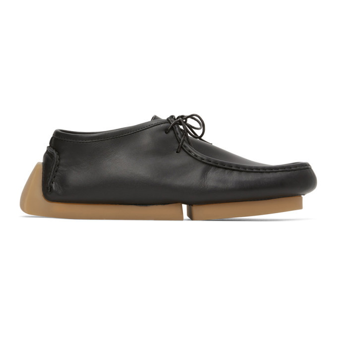 Photo: Bottega Veneta Black Driver Lace-Up Loafers