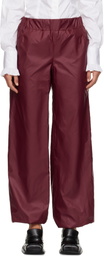 FIDAN NOVRUZOVA Burgundy Macar Nylon Trousers
