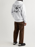 Stussy - Surf Skate Skull Printed Cotton-Blend Jersey Hoodie - Gray