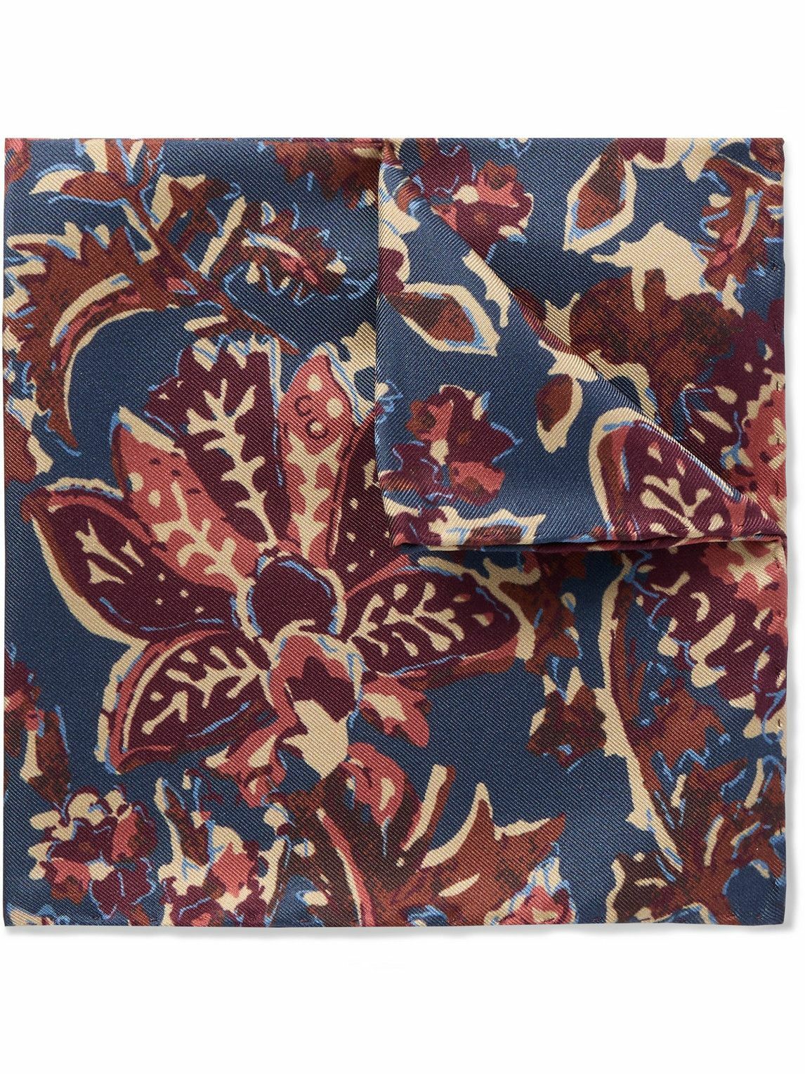 Favourbrook - Charleston Floral-Print Silk-Twill Pocket Square