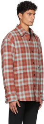 Solid Homme Red & Blue Wool Flannel Over Shirt