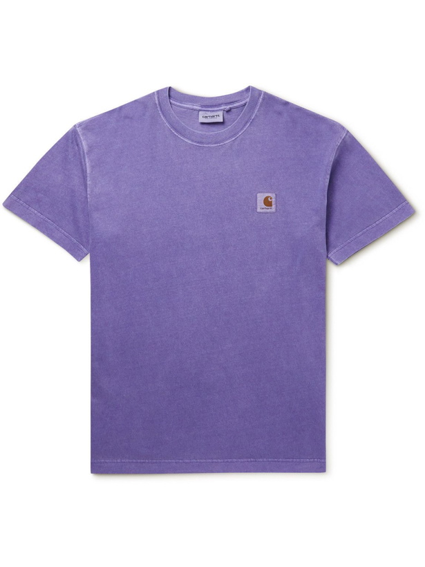 Photo: Carhartt WIP - Nelson Logo-Appliquéd Cotton-Jersey T-Shirt - Purple