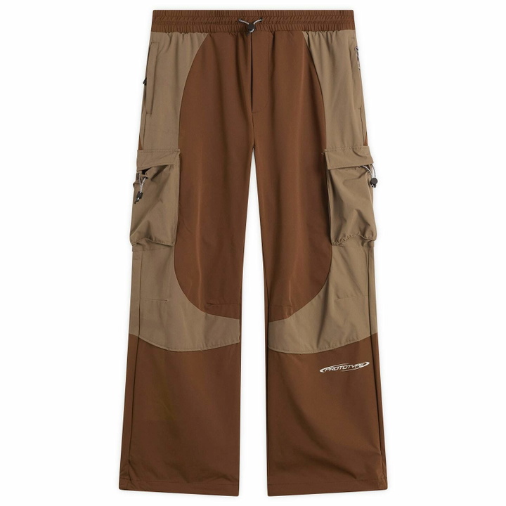 Photo: KA_YO_Prototype Men's Parachute Cargo Mix Trousers in Burnt Wine/Morel