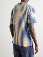 Folk - Contrast Striped Cotton-Jersey T-Shirt - Blue