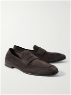 Zegna - L'Asola Suede Penny Loafers - Brown
