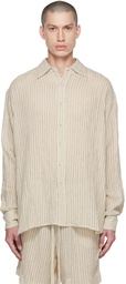 COMMAS Taupe Woven Rope Shirt