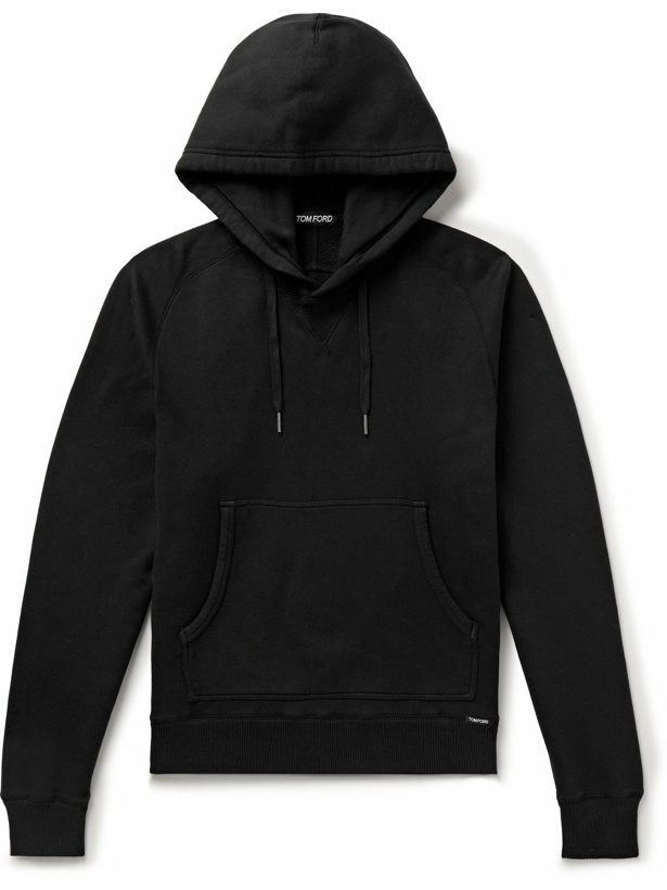 Photo: TOM FORD - Garment-Dyed Cotton-Jersey Hoodie - Black