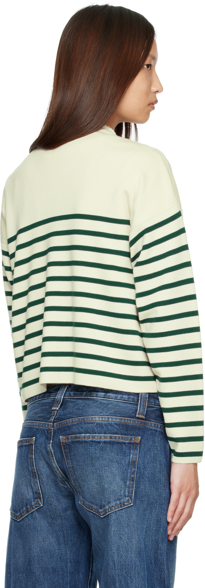 Moncler Off-White Striped Wool Sweater