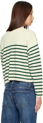 Moncler Off-White Striped Wool Sweater