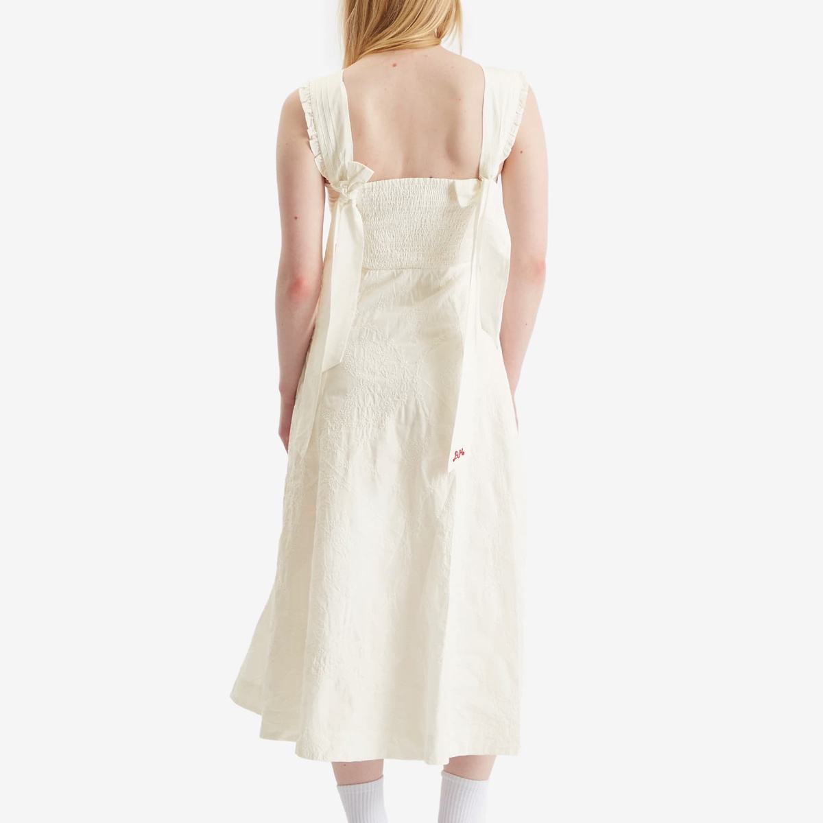 Damson Madder Women's Fan Fan Midi Dress in White Damson Madder Damson Madder Women's Fan Fan Midi Dress in White Damson Madder