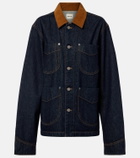 Khaite Wyatt corduroy-trimmed denim jacket
