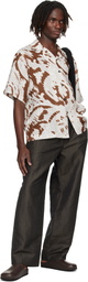 COMMAS Brown Wool Linen Tailored Trousers