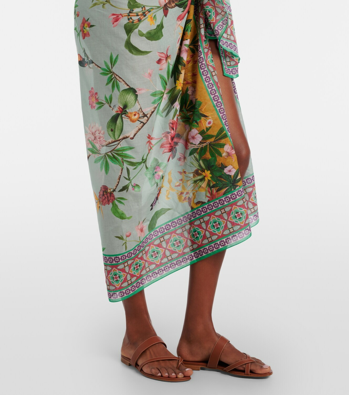 La DoubleJ Floral cotton voile beach cover-up