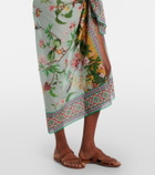 La DoubleJ Floral cotton voile beach cover-up