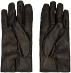 Paul Smith Black & Green Twilight Floral Gloves