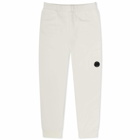 C.P. Company Men's Diagonal Fleece Cargo Track Pants in Gauze White