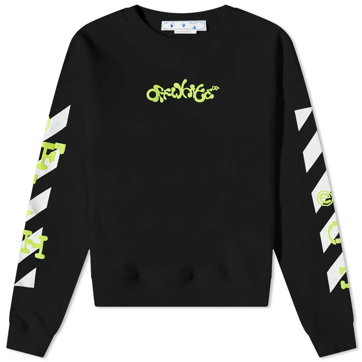 Photo: Off-White Men's Opposite Arrow Boxy Crew Neck Sweat in Black