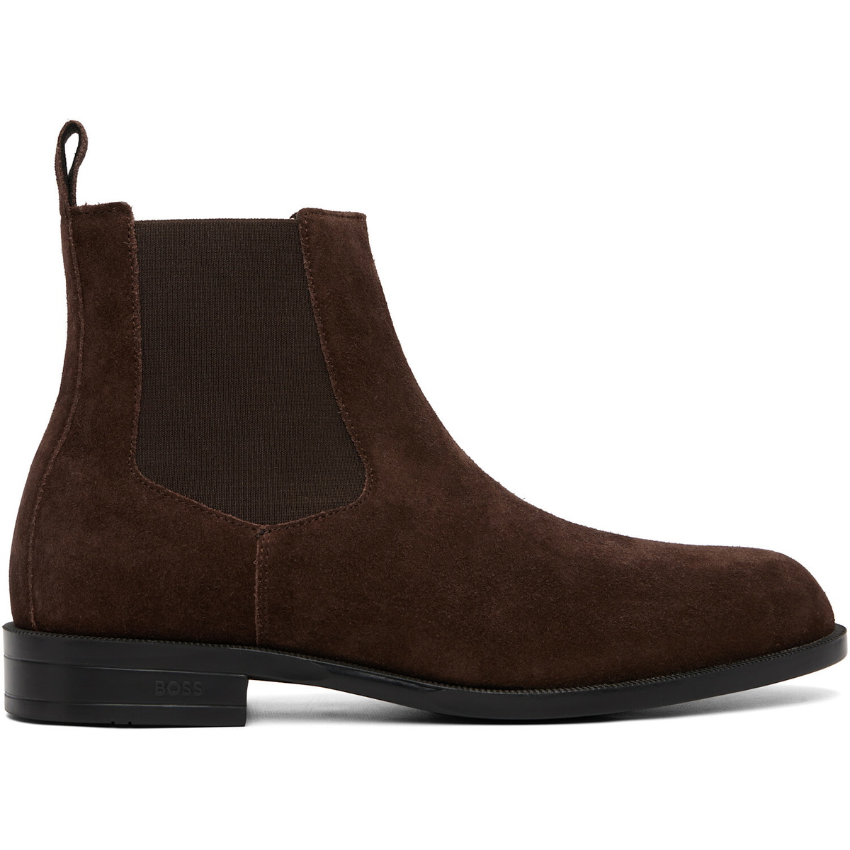 BOSS Brown Suede Elasticated Panels Chelsea Boots