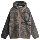 Loewe Men's Jacquard Fleece Hooded Jacket in Grey/Black