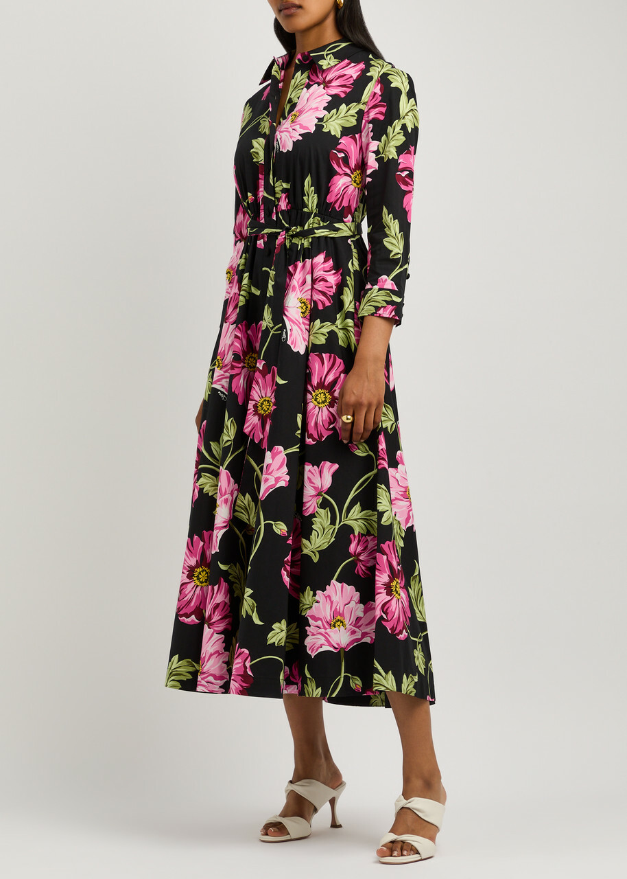 Diane Von Furstenberg Blaine Floral-print Stretch-cotton Shirt Dress Multicoloured