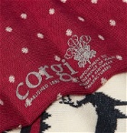Corgi - Fair Isle Cotton-Blend Socks - Red
