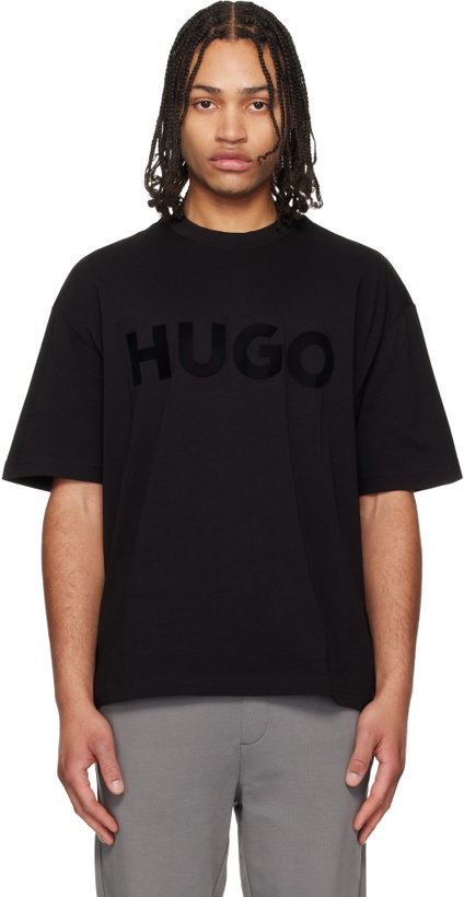 Photo: Hugo Black Cotton-Jersey Logo T-shirt