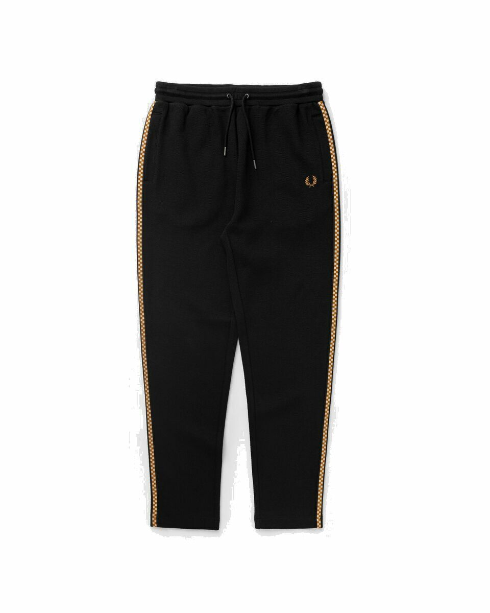 Photo: Fred Perry Chequerboard Tape Track Pant Black - Mens - Track Pants
