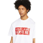 Versace Jeans Couture White and Red Pop Box Logo T-Shirt