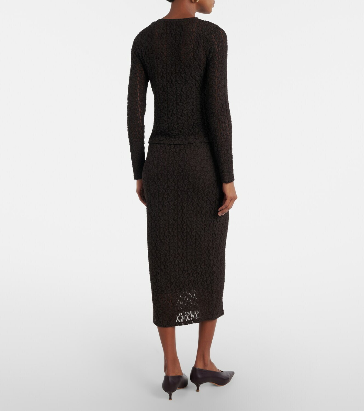 Velvet Mia lace midi skirt