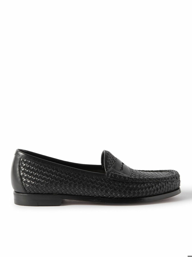 Photo: TOM FORD - Neville Woven Leather Loafers - Black